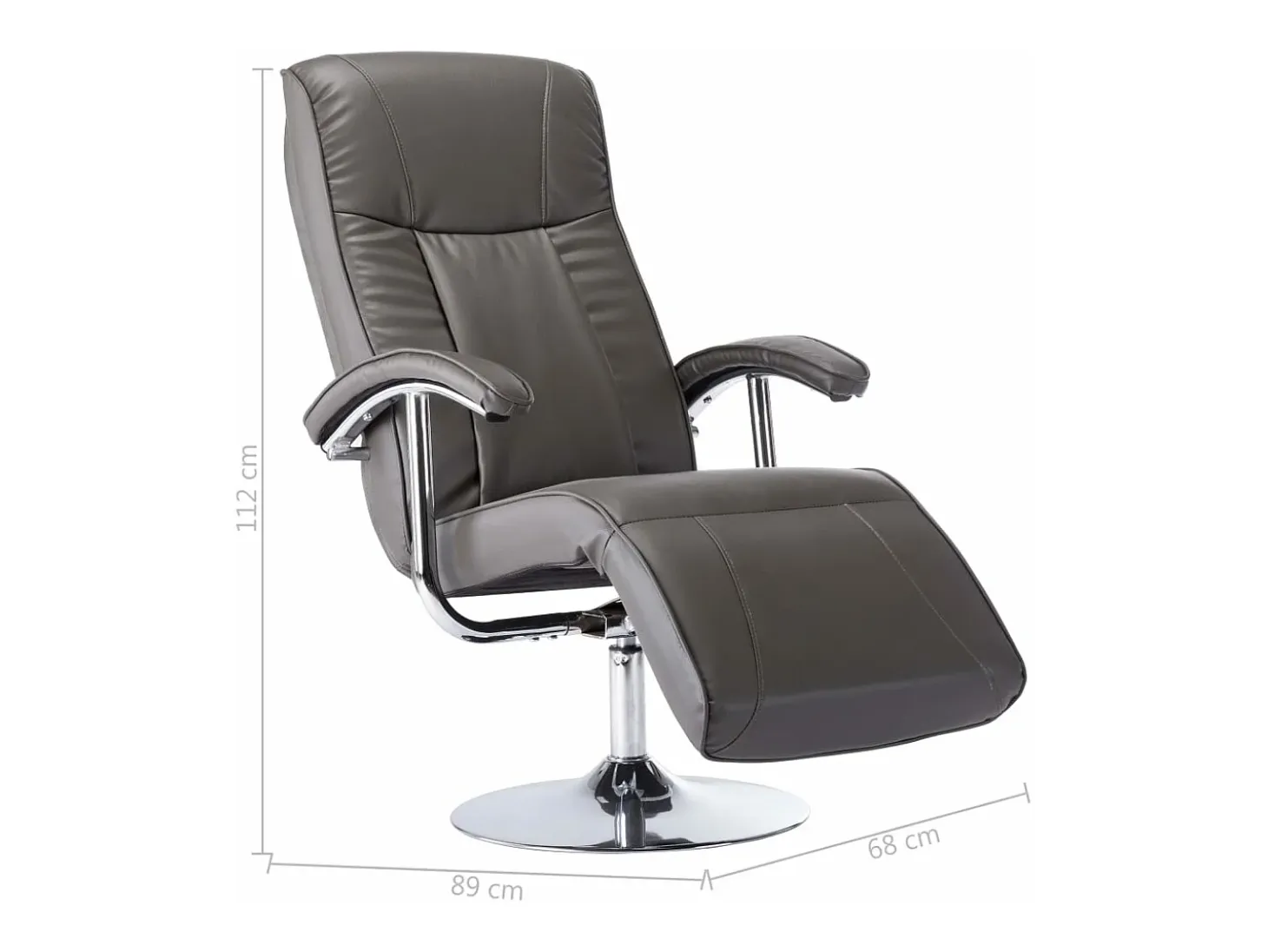 Sillón de TV de cuero sintético gris