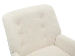 Sillón derecho de tela rizada blanco estilo escandinavo SERINO
