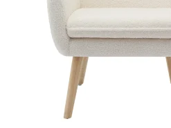 Sillón derecho de tela rizada blanco estilo escandinavo SERINO