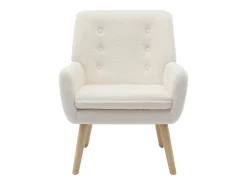 Sillón derecho de tela rizada blanco estilo escandinavo SERINO