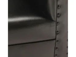 Sillón diseño de cubo cuero auténtico negro