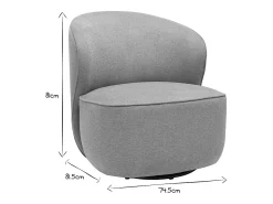 Sillón diseño giratorio de tela color topo AMBER