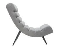 Sillón efecto terciopelo gris y metal negro TAYLOR