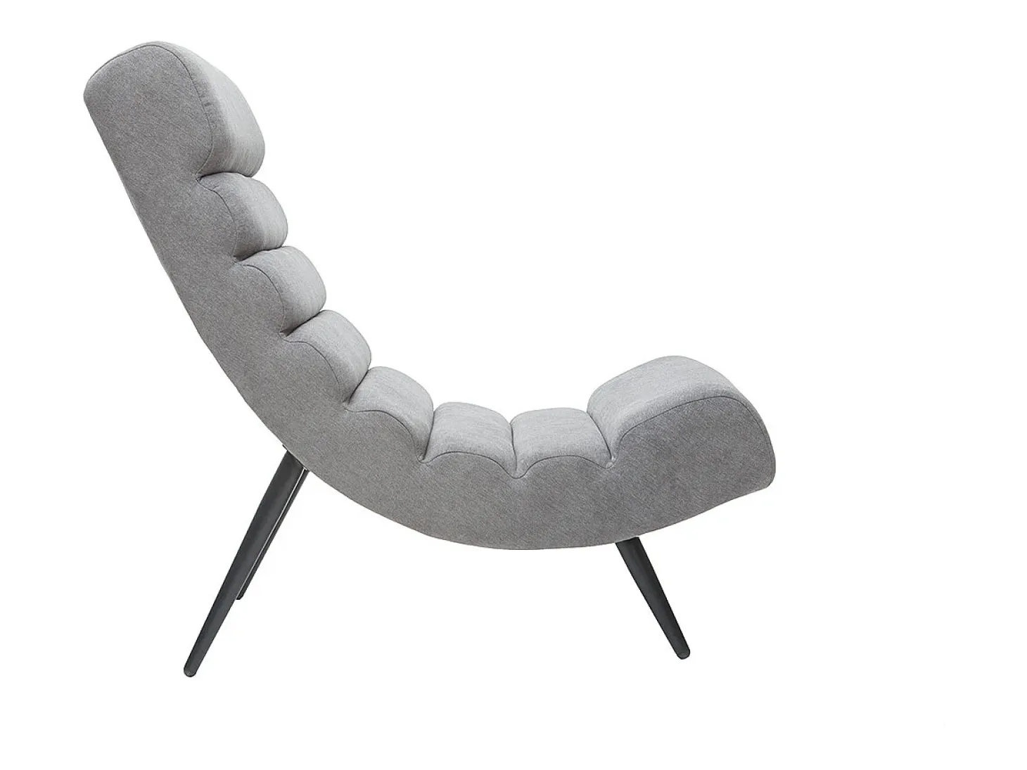 Sillón efecto terciopelo gris y metal negro TAYLOR