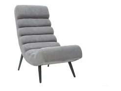 Sillón efecto terciopelo gris y metal negro TAYLOR