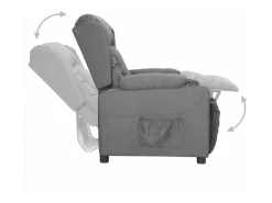 Sillón elevable tela gris claro