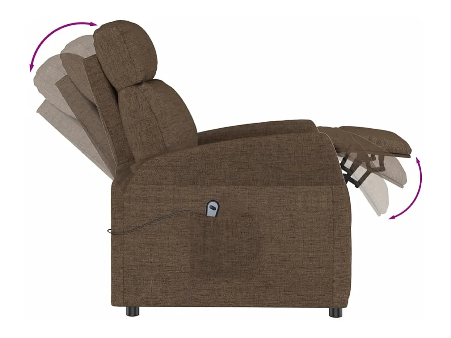 Sillón elevable tela marrón