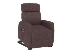 Sillón elevable tela marrón oscuro