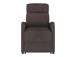 Sillón elevable tela marrón oscuro