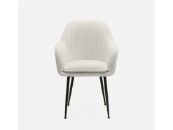 Sillón en borreguito con patas de metal borreguito blanco