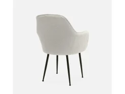 Sillón en borreguito con patas de metal borreguito blanco
