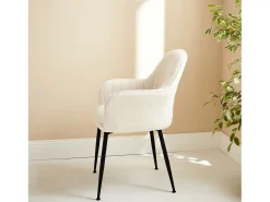 Sillón en borreguito con patas de metal borreguito blanco