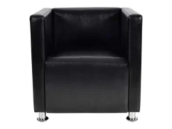 Sillón en forma de cubo de cuero sintético negro