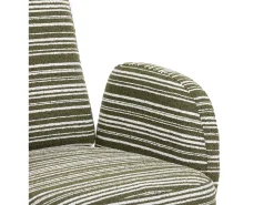 Sillón en tejido bouclé verde oliva - Patas de madera - Para salones, dormitorios y despachos