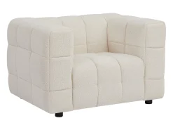 Sillón en tela bouclé blanco marfil LERICI de Pascal Morabito