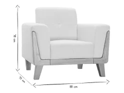 Sillón escandinavo blanco patas madera FJORD