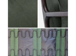 Sillón escandinavo de pana y madera de hevea verde