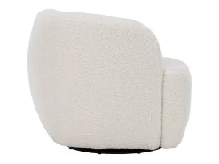 Sillón giratorio 360º de borreguito y metal crema
