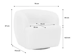 Sillón giratorio 360º de borreguito y metal crema