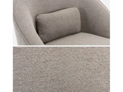 Sillón giratorio de tela 360º con cojín gris beige
