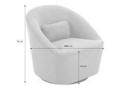 Sillón giratorio de tela 360º con cojín gris beige