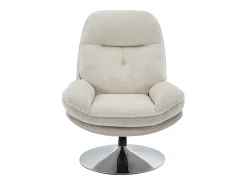 Sillón giratorio de tela texturizada color beige ILMACA