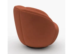 Sillón giratorio de terciopelo rojo ladrillo - Ysé