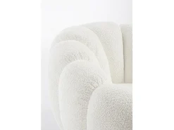 Sillón giratorio en tejido blanco efecto bouclé - FLOREL