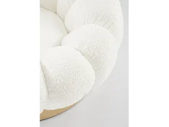 Sillón giratorio en tejido blanco efecto bouclé - FLOREL