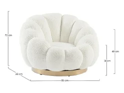 Sillón giratorio en tejido blanco efecto bouclé - FLOREL