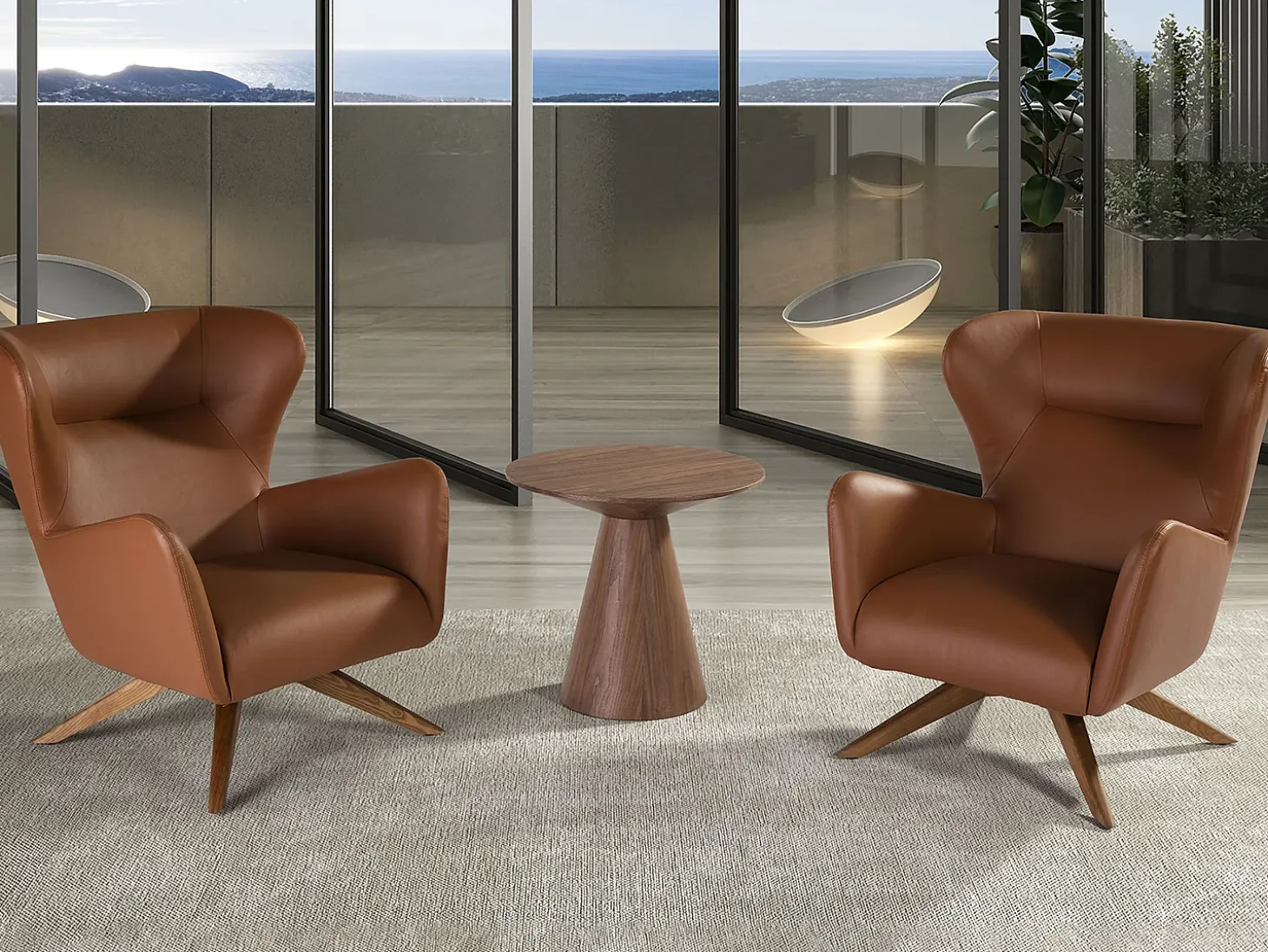 Sillón giratorio polipiel marrón 5038 ANGEL CERDA