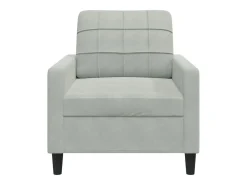 Sillón Gris Claro 60 cm Terciopelo