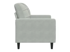 Sillón Gris Claro 60 cm Terciopelo