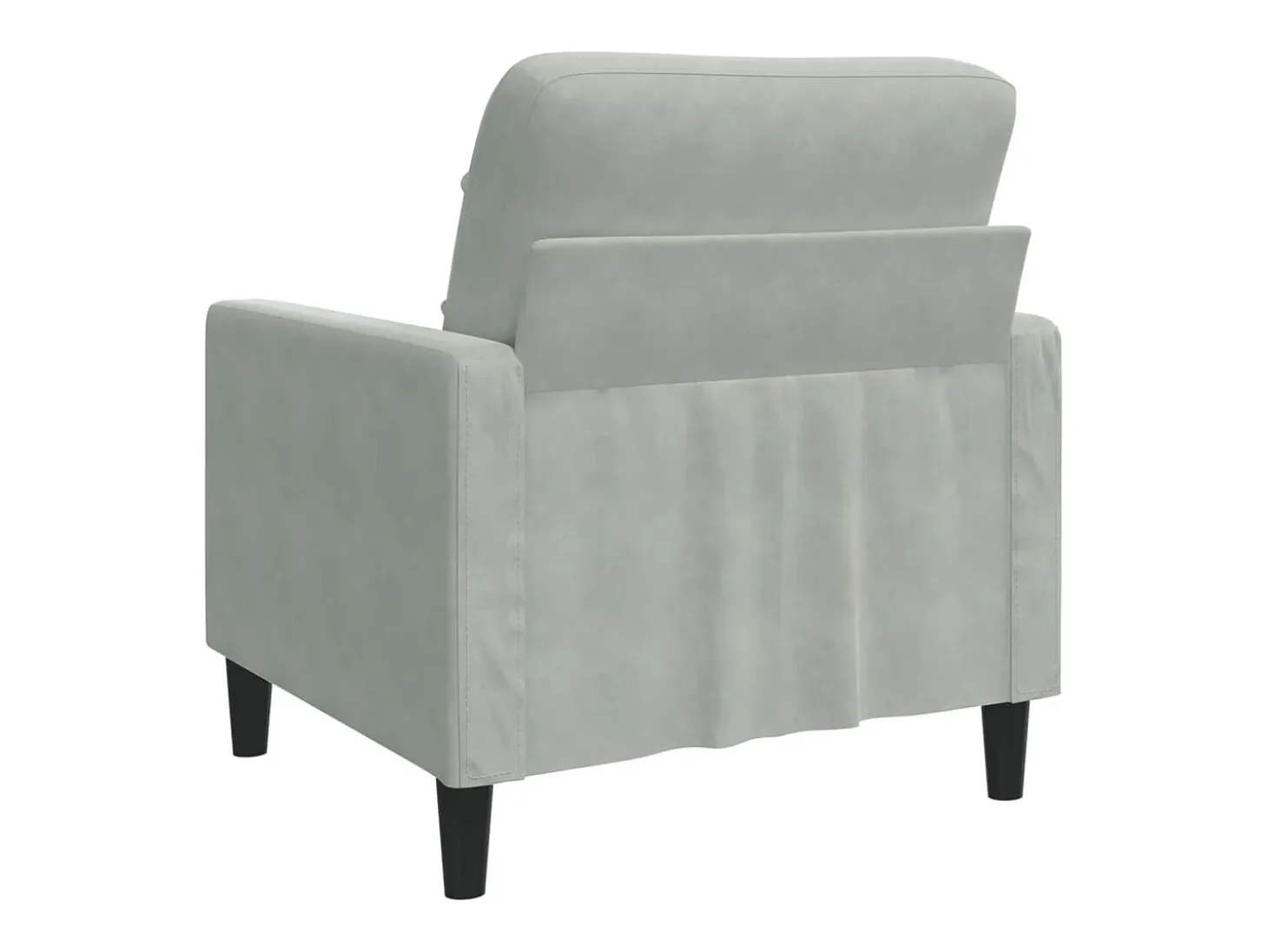 Sillón Gris Claro 60 cm Terciopelo