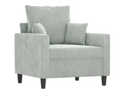 Sillón Gris Claro 60 cm Terciopelo