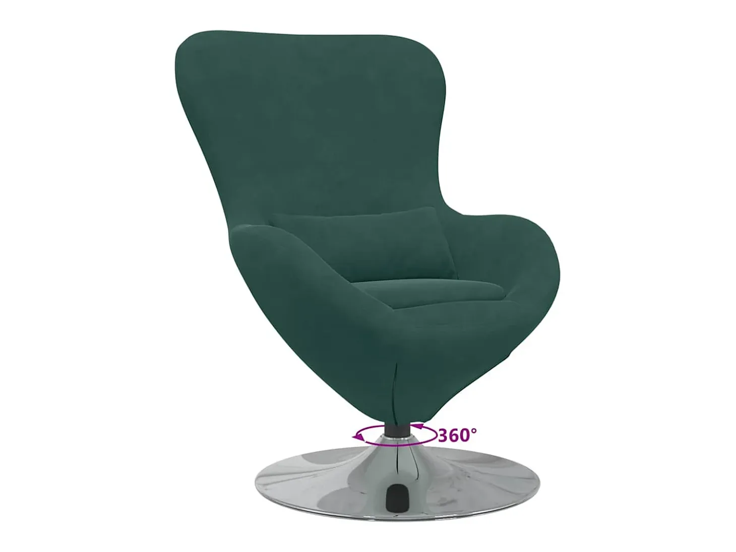 Sillón huevo Verde oscuro Terciopelo