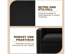 Sillón Individual Giratorio 360°, Butaca Relajante Giratoria con Reposacabezas para Sala de Estar, Dormitorio y Oficina, Grande y Cómodo - Negro