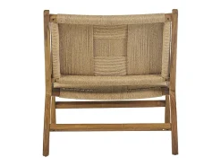 Sillón lounge de madera de teca maciza y cuerda trenzada YARI