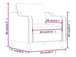 Sillón Marrón Tela 60 cm
