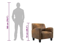 Sillón marrón 70x69x72 cm piel sintética