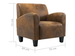 Sillón marrón 70x69x72 cm piel sintética
