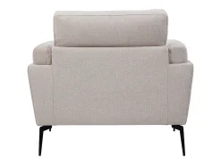 Sillón moderno de tejido efecto aterciopelado texturizado beige y metal negro MOSCO