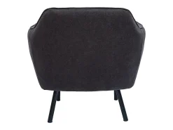 Sillón moderno de tela efecto aterciopelado gris oscuro LAURENS