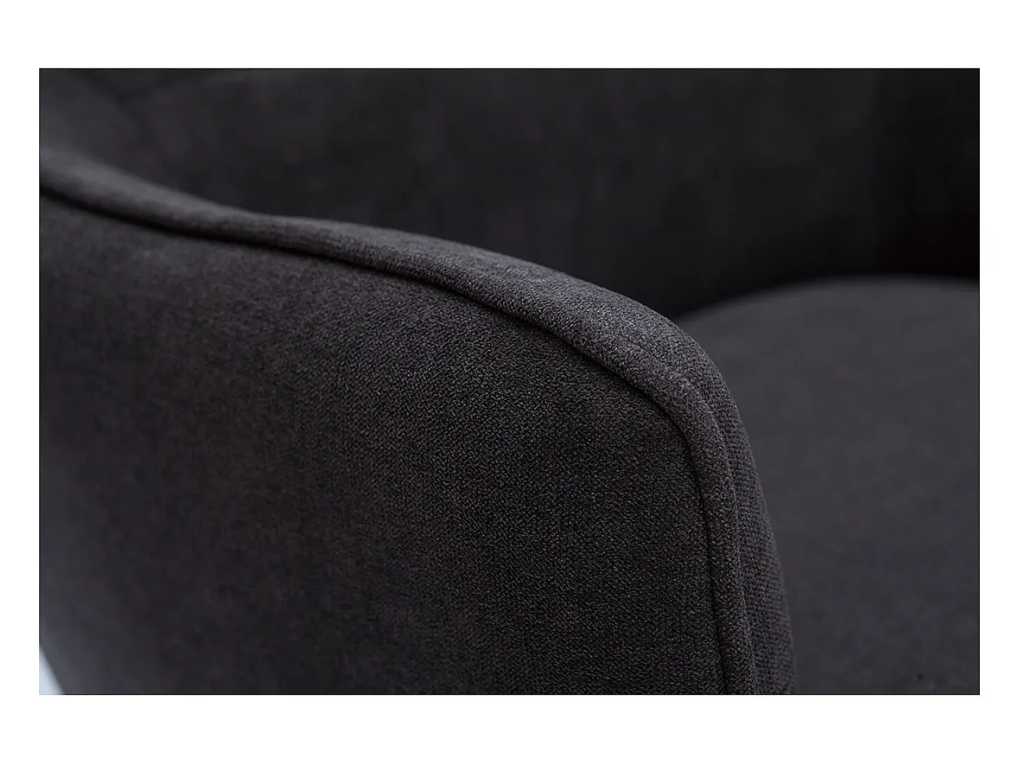 Sillón moderno de tela efecto aterciopelado gris oscuro LAURENS