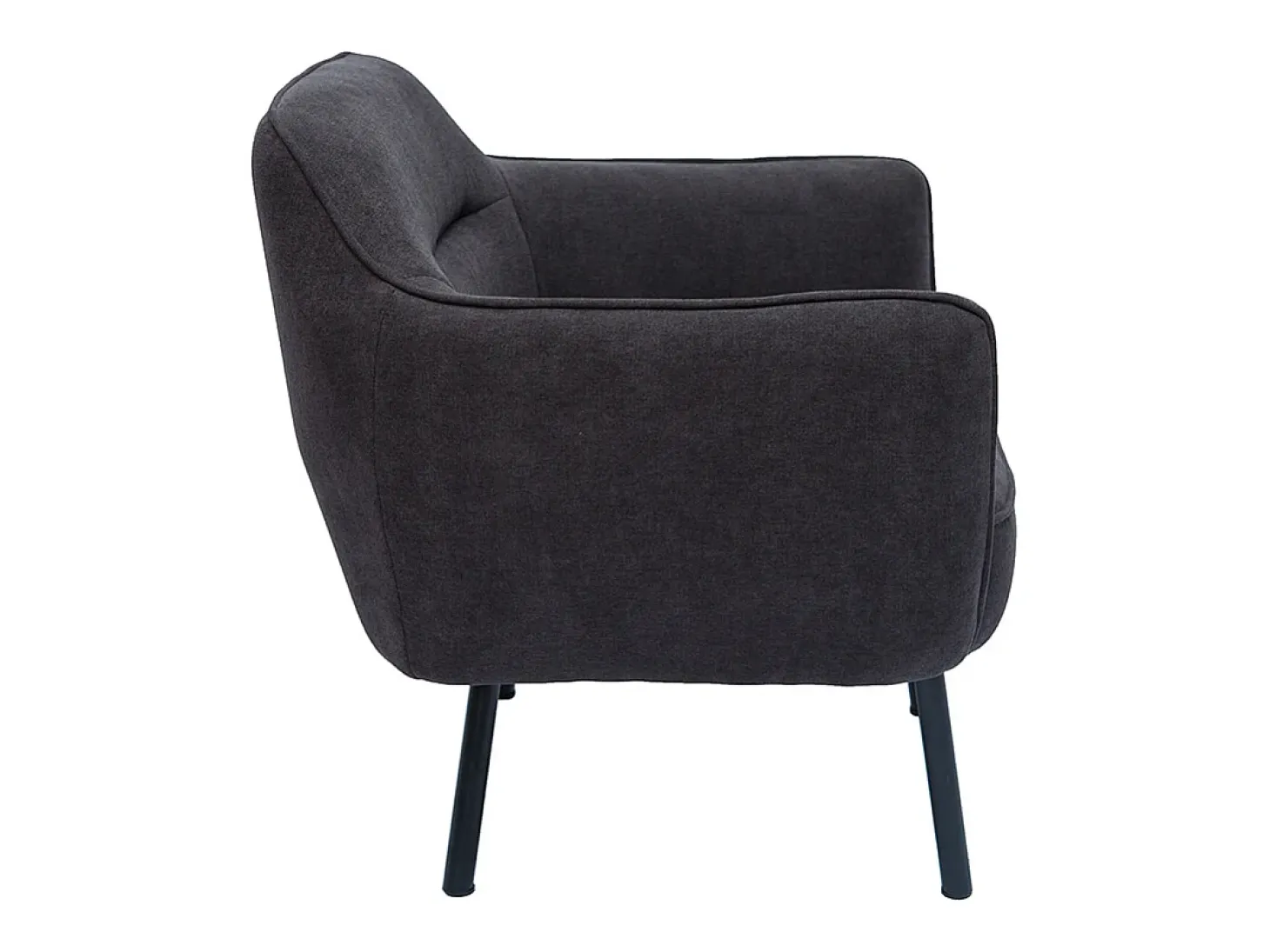 Sillón moderno de tela efecto aterciopelado gris oscuro LAURENS