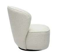 Sillón moderno giratorio de borreguillo blanco AMBER