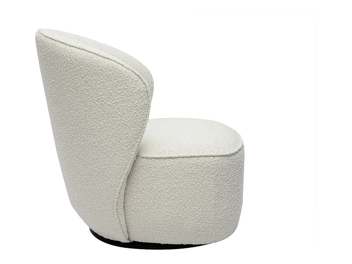 Sillón moderno giratorio de borreguillo blanco AMBER