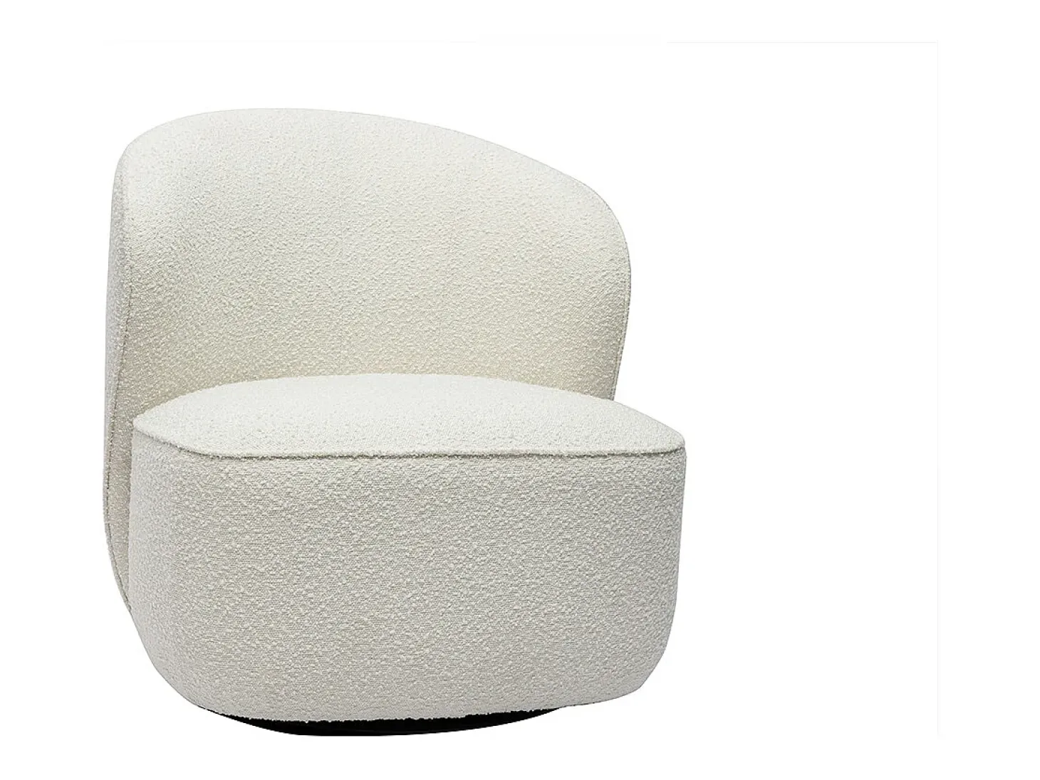 Sillón moderno giratorio de borreguillo blanco AMBER