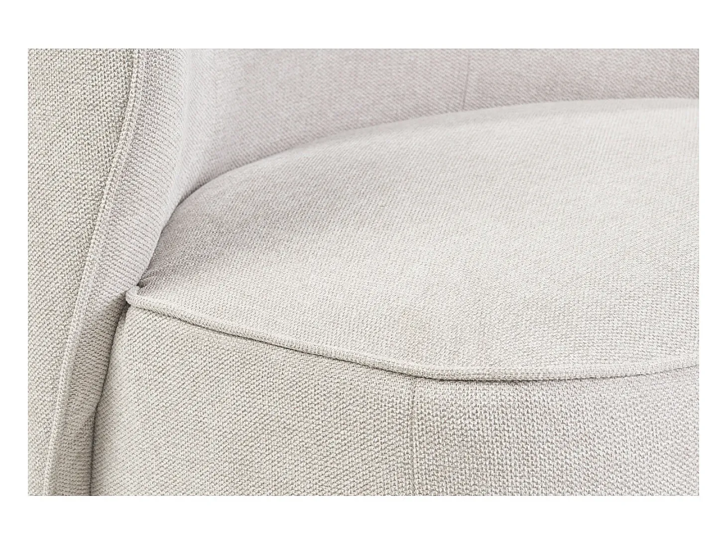 Sillón moderno giratorio de tejido efecto aterciopelado texturizado beige AMBER