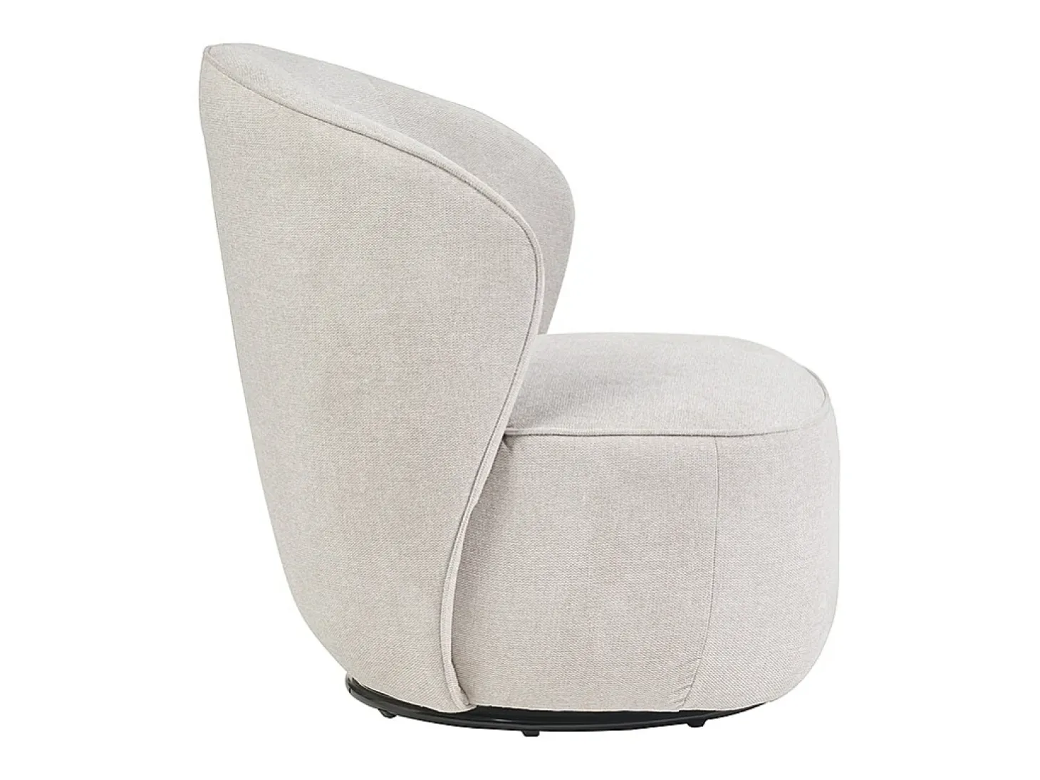 Sillón moderno giratorio de tejido efecto aterciopelado texturizado beige AMBER